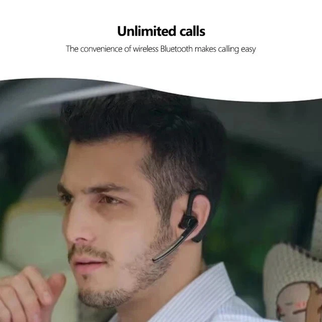 Trucker Wireless Headset Bluetooth 5.1 Earpiece Dual Mic Earbuds Noise Cancelling_voghion.com