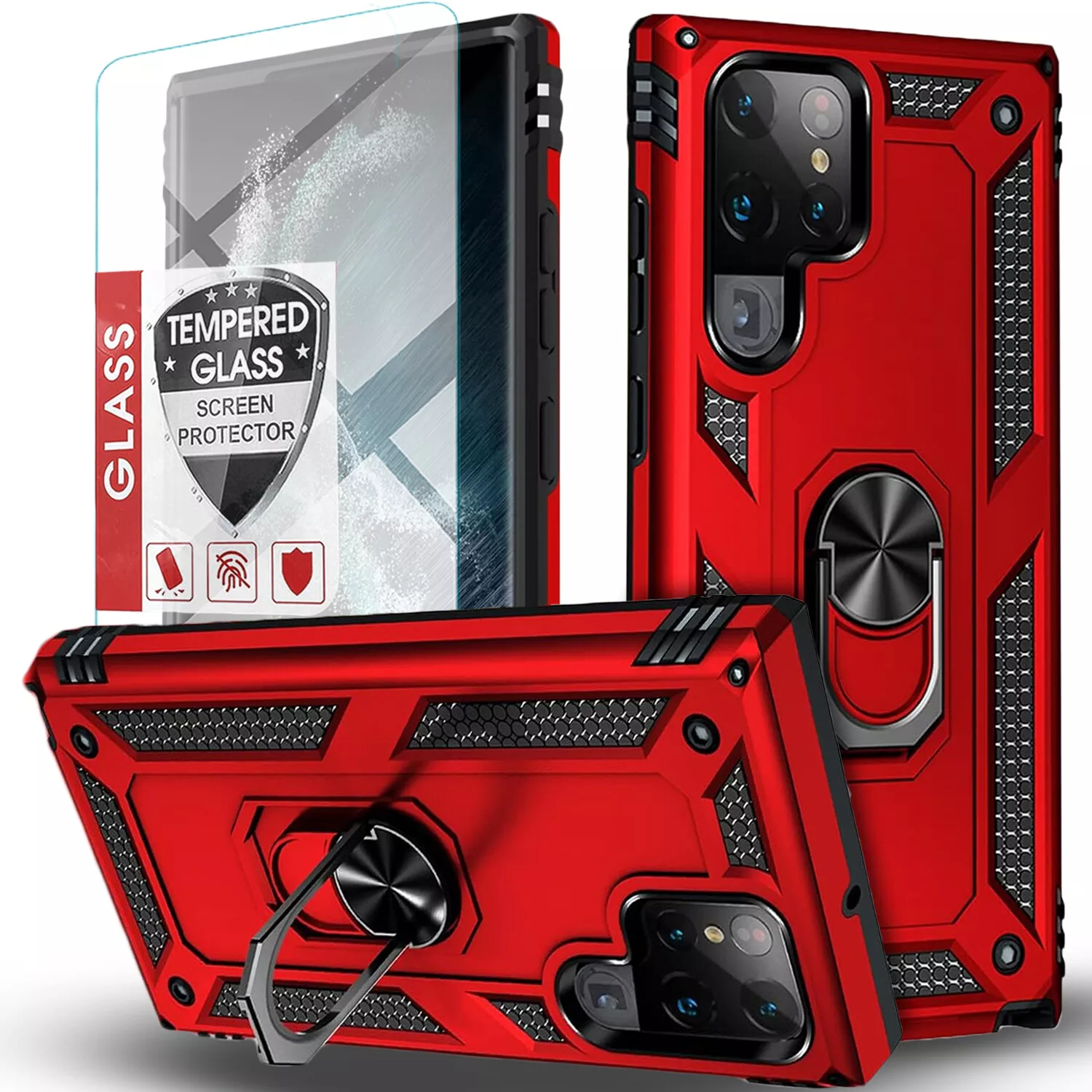 For Samsung Galaxy S25 Ultra S24 S23 S22 S21 FE Case Phone Cover + Screen Glass_voghion.com