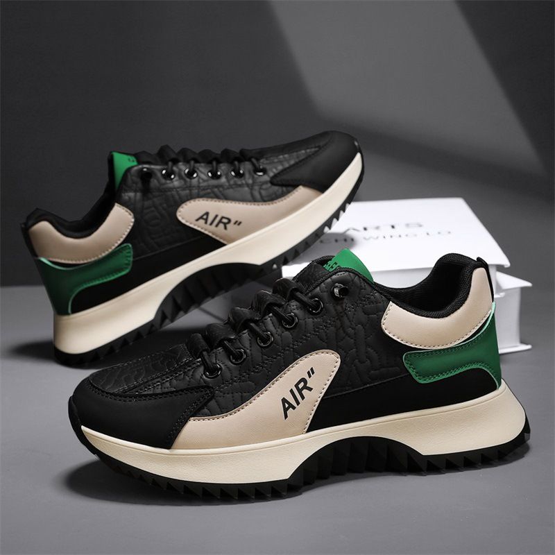 Atmungsaktive Sneakers Mode Dick gepolsterte Laufschuhe mit dicker Sohle Student Herrenschuhe_voghion.com