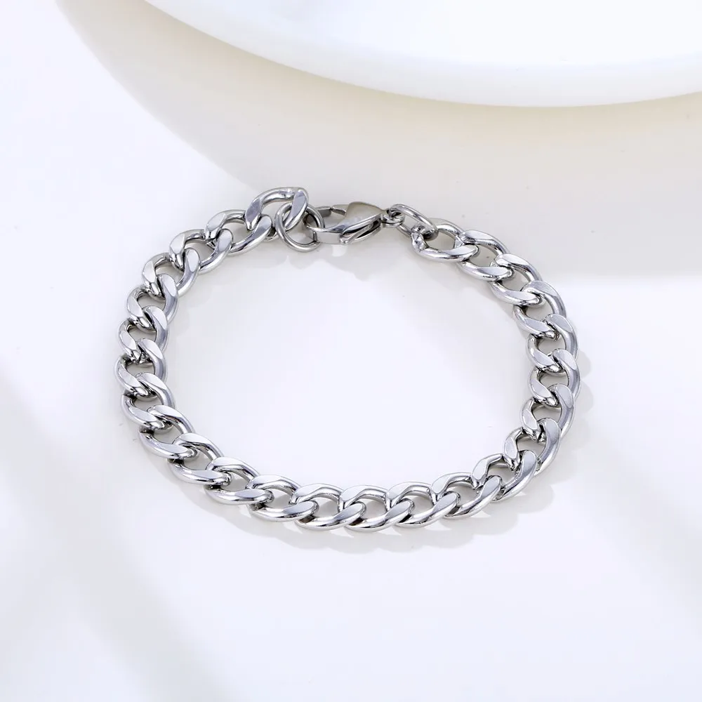 Brățară placată cu aur autentic, lanț cubanez de 5 mm, frânghie de 3 mm, unică, subțire, cu microfigaro, lanț de grâu, din oțel inoxidabil, streetwear_voghion.com