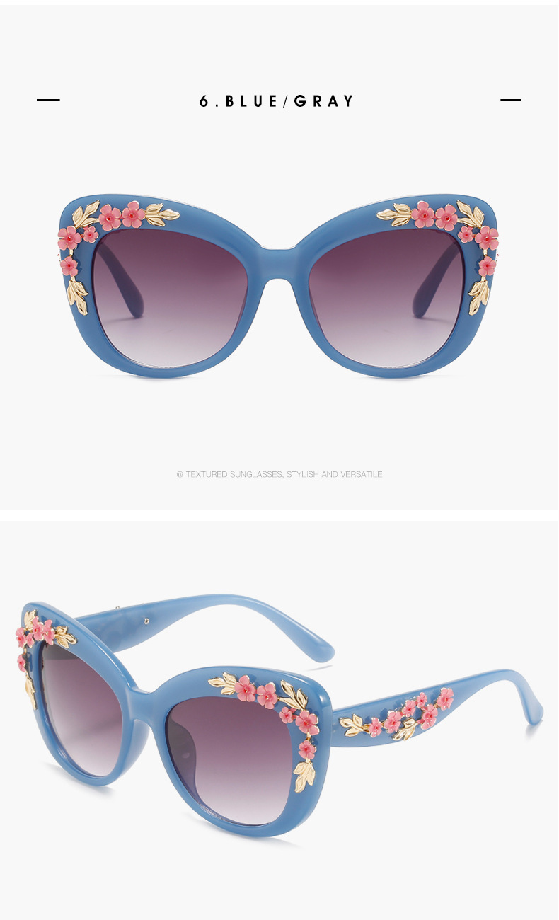 Baroque Modern Vintage Cat Eye Sunglasses Women Designer Sun Glasses Fashion Pink Shades Female Flower Decoration_voghion.com