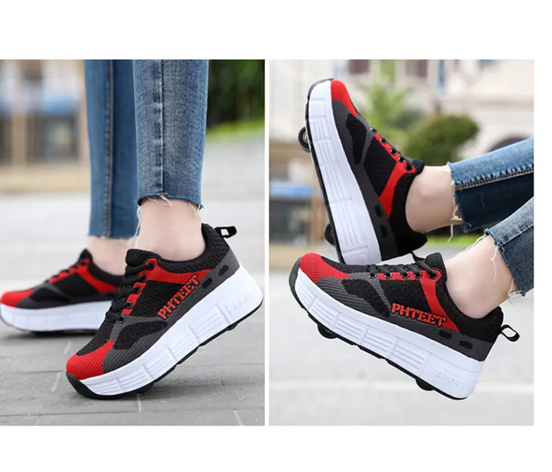 New Kids 2 Wheels Roller Skates Sneakers Skati Outdoor Blade Retractable Flyi Shoes Child Girl Boys Breathable_voghion.com