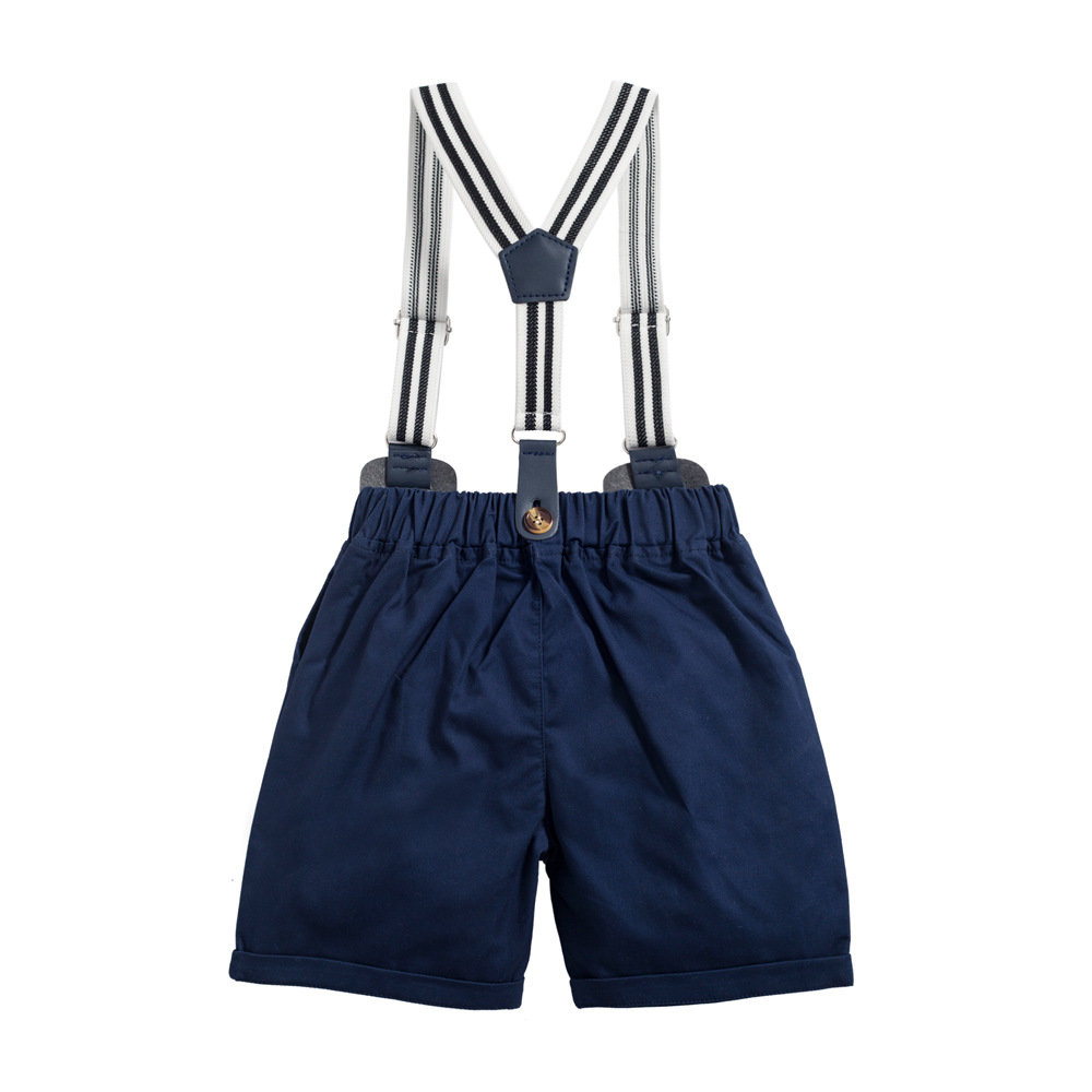 Mother&Kids Gentleman suit per neonati maschi Baby creep suit papillon bretelle set quattro pezzi_voghion.com