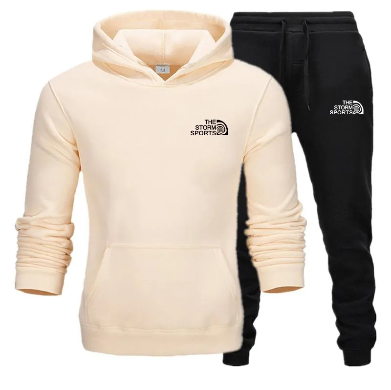 Zweiteiliges Set der Marke Tracuits für Herren mit Reißverschlussjacke, Jogginghose, Jogginganzug, Tracuit für Herren, Sportbekleidung, Kapuzenpullover, Hose, Herrenoberteil_voghion.com