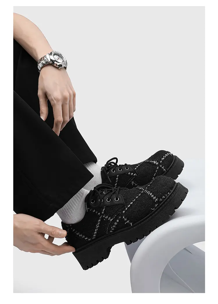 Scarpe derby platform uomo casual in pelle stile beggar_voghion.com