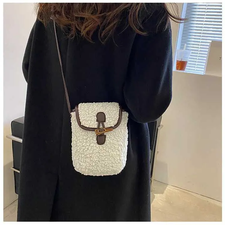 Plüss Crossbody divatos téli női válltáska és kézitáska anya gyerek táskák lánynak C241212_voghion.com
