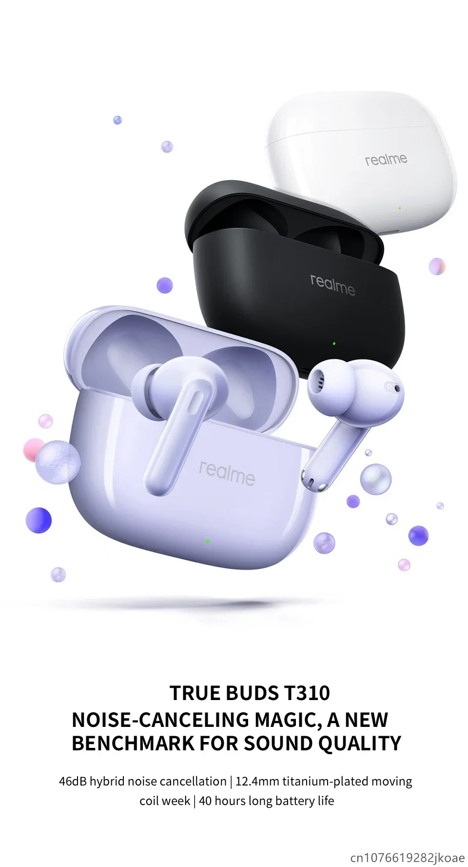 Realme Buds T310 Tws Wireless Bluetooth Headphones With Anc Mic_voghion.com