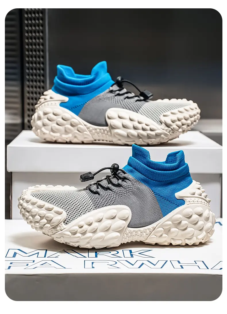 Baskets décontractées pour homme avec semelle pneu et tissu respirant_voghion.com