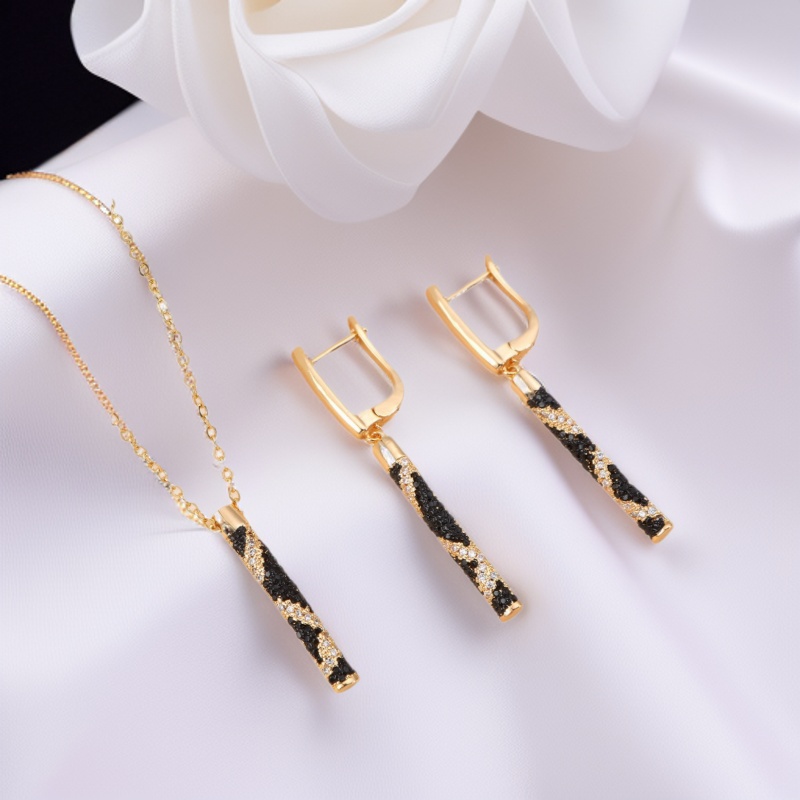 Exquisite European And American Cross-Border Bridal Jewelry Copper Inlaid AAA Zircon Long Line Earrings