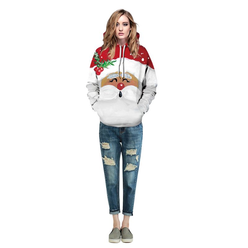 Women's Clothing Grinch digital printing couple wear trendy loose casual hooded sweatshirt_voghion.com