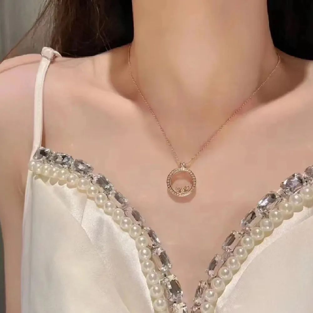 Anhänger Halsketten Austyn Mode Romantische Runde Transparente Glashalskette Frauen Eine Zirkon Aktivität Perlen Hochzeit_voghion.com