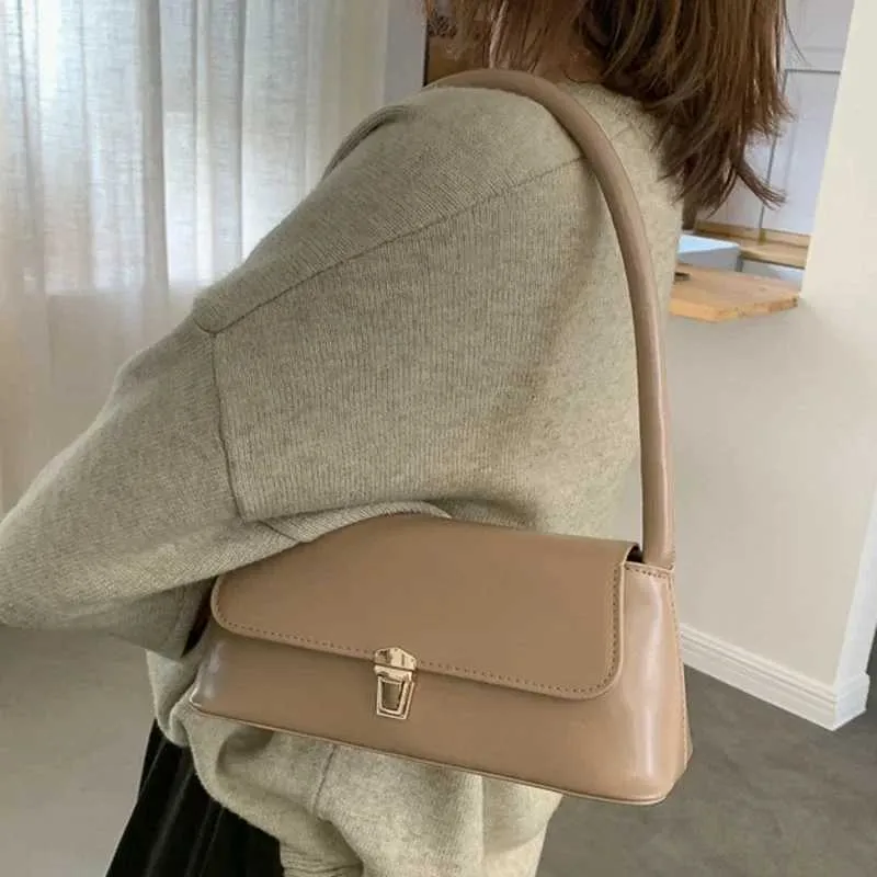 Shoulder Bag Crossbody Bag And Handbag Set For Women Solid Colour_voghion.com
