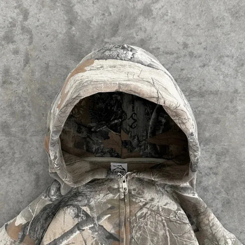 Hip Hop Street Clothing Zipper Women Camo Pattern Hoodie Y2K Haruku Men and Sports Shirt Fashion Casual Top 240619_voghion.com