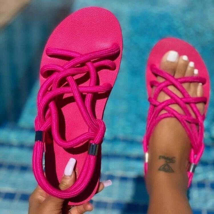 Sommer neue große größe komfort flache sandalen hanf seil_voghion.com