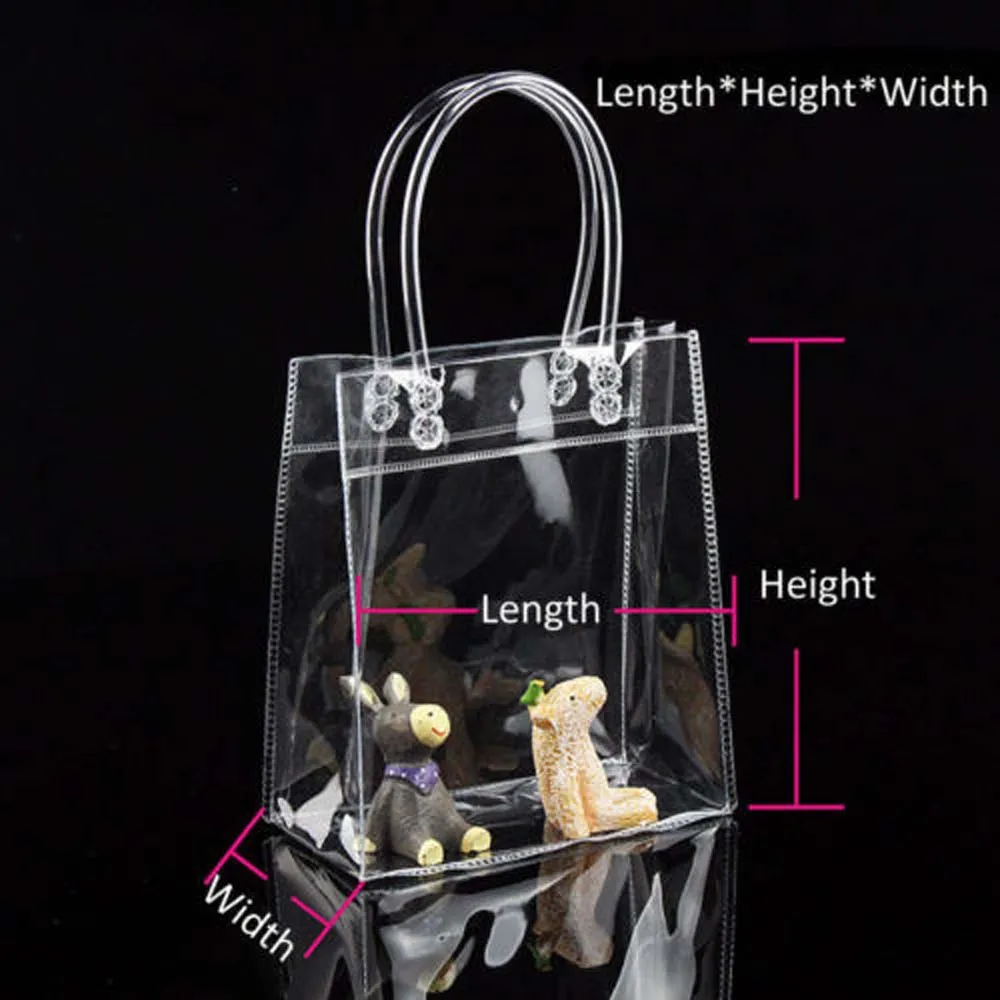 2024New Clear Purse Handbag For Lady Eco Friendly Flower Tote Shopping Reusable Waterproof PVC Shoulder Shopper Bag_voghion.com