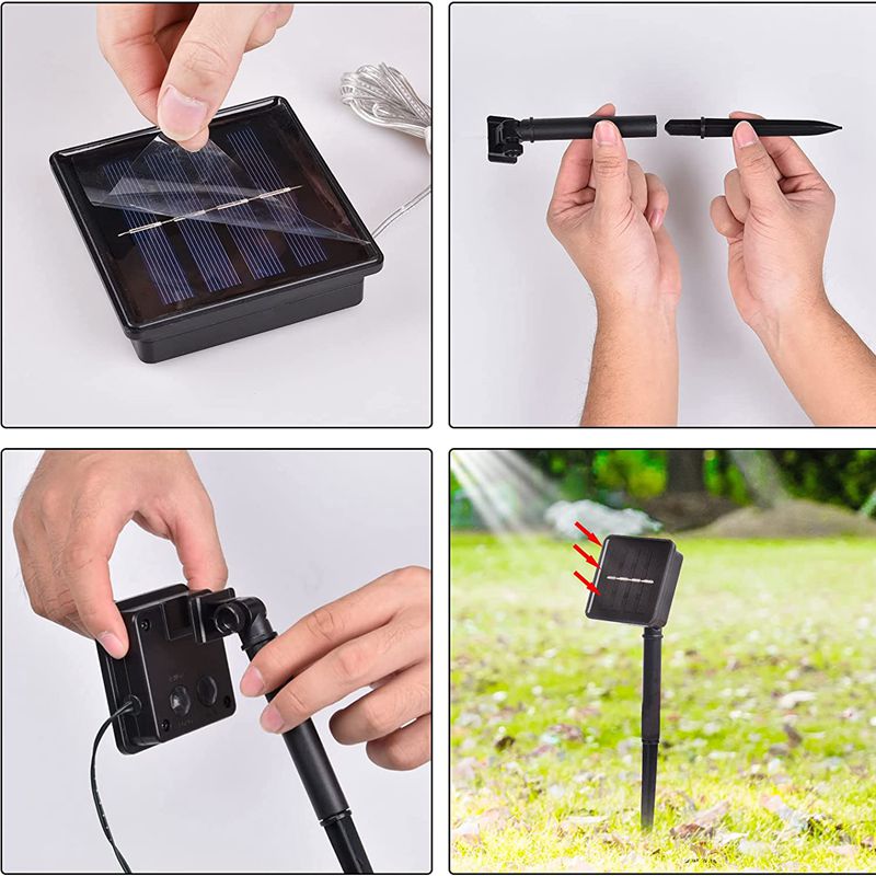 Pakiranje od 5 solarnih božićnih svjetala za vanjsku solarnu vrtnu rasvjetu, solarnu rasvjetu za krajobraznu stazu za travnjak, terasu i dvorište, vodootpornu_voghion.com