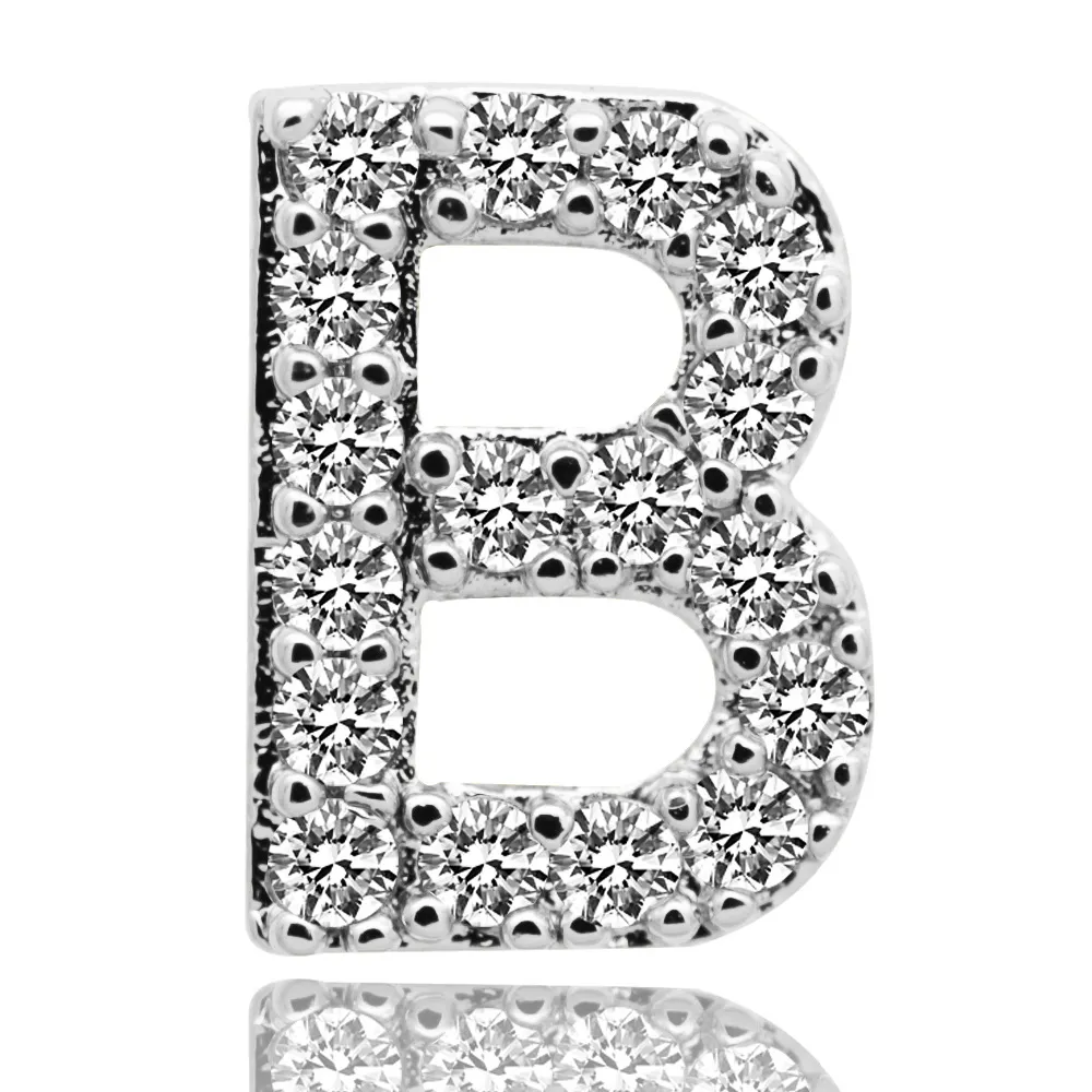 Weißgold Iced Out A-Z Custom Letter Grillz Volldiamant DIY Fang Grills Untere Zahnkappe Hip Hop Dental Mund Zähne_voghion.com