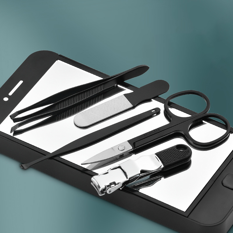 Set di 5 tagliaunghie in acciaio inox, tagliaunghie per unghie dei piedi, lima per unghie, tagliaunghie per manicure, con specchio._voghion.com