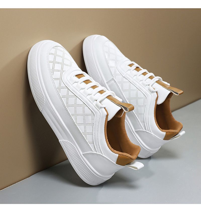 Scarpe da uomo coreane versatili, sportive, casual, alla moda, nuove, traspiranti, sottili, bianche, estive, 2024_voghion.com