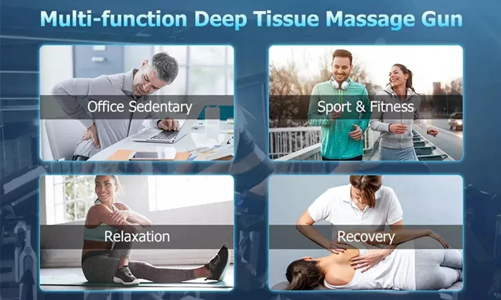 Fascial Massage Gun Electric Percussion Pistol Massager Body Neck Back Deep Tissue Muscle Relaxation Pain Relief Fiess_voghion.com