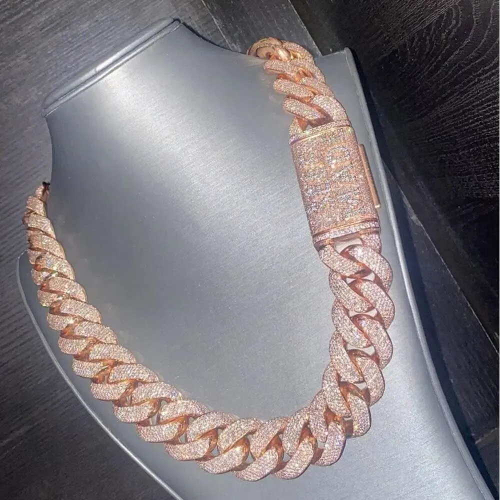 Collar de cadena cubana de moissanita VVS de 20 mm y 24 pulgadas de grosor, de plata esterlina, para hombre, ideal para bodas, fiestas y hip hop._voghion.com