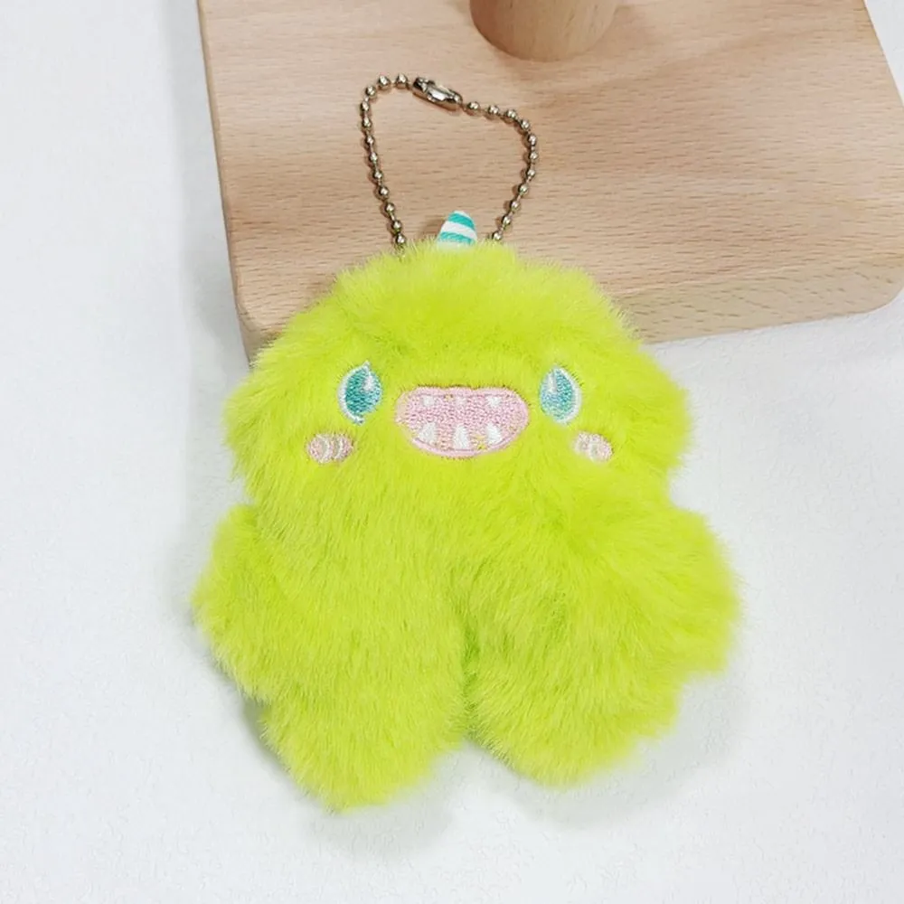 1Pcs Cute Cartoon Fuzzy Plush Phone Key Beaded Keychain For Anti-Lost Chain Hanging Jewelry Bag Accessories_voghion.com