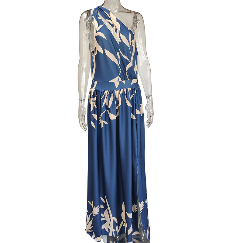 Elegantes Ärmelloses Abendkleid Mit Schlitz Und Hohem Bund_voghion.com
