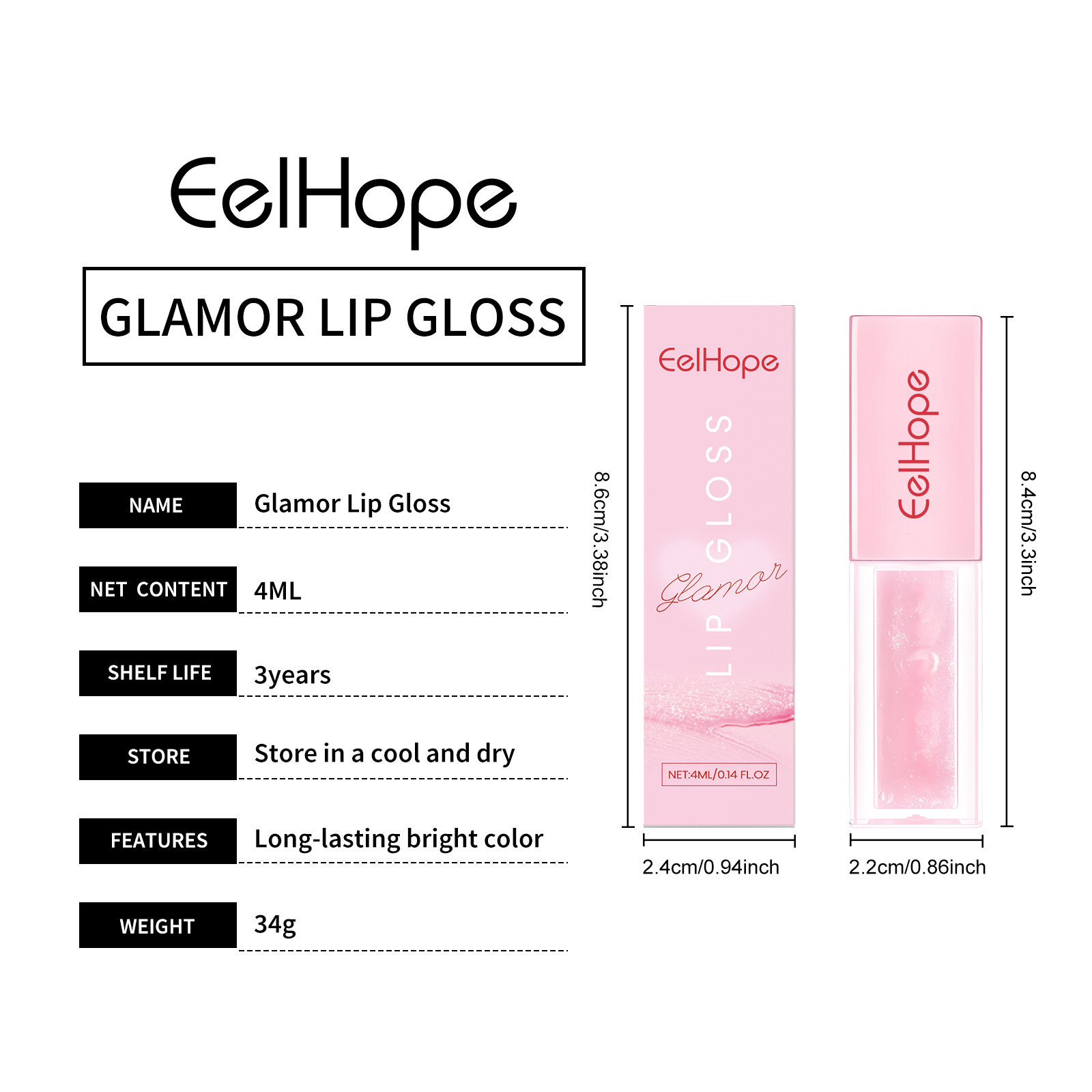 Eelhope Pheromone Charm Lip Gloss Long Lasting Bright Lipstick_voghion.com