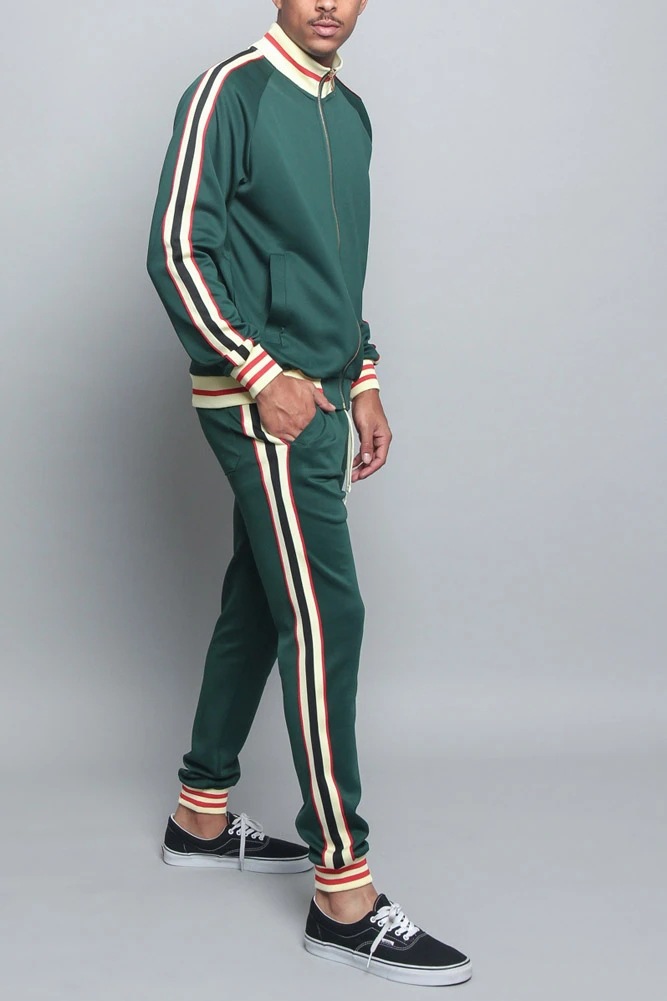Autumn and winter new color matching for men's casual sports stand up collar zippered cardigan running sportswear hoodie_voghion.com