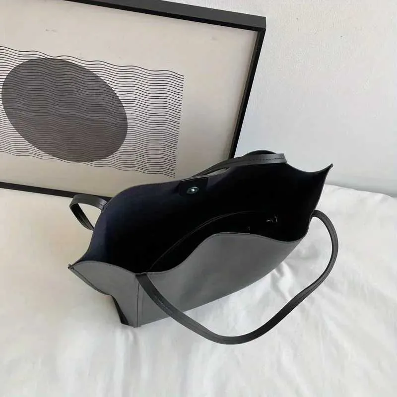 Minimalistische Vintage-Umhängetasche mit großem Fassungsvermögen und einfarbiger EinstecktascheC241104_voghion.com