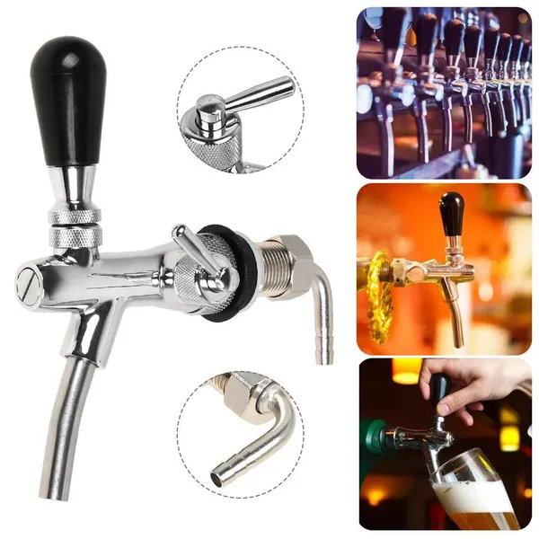 Verchromter, verstellbarer Bierhahn für Zapfanlagen_voghion.com
