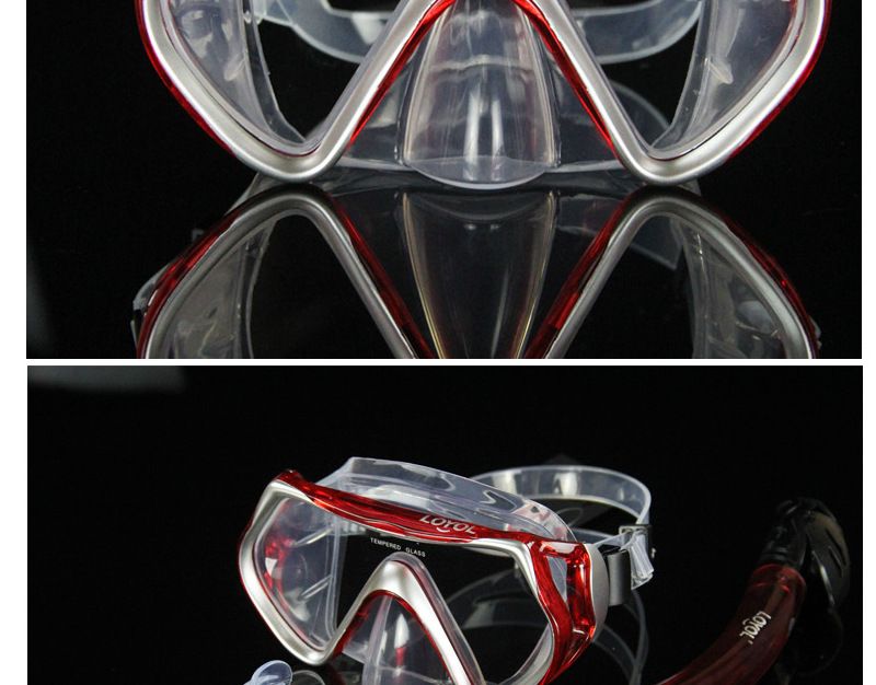 Antibeschlag-Taucherbrille für Erwachsene, komplettes Set mit trockenem Atemschlauch, handelsübliche Schnorchelausrüstung von Sanbo_voghion.com
