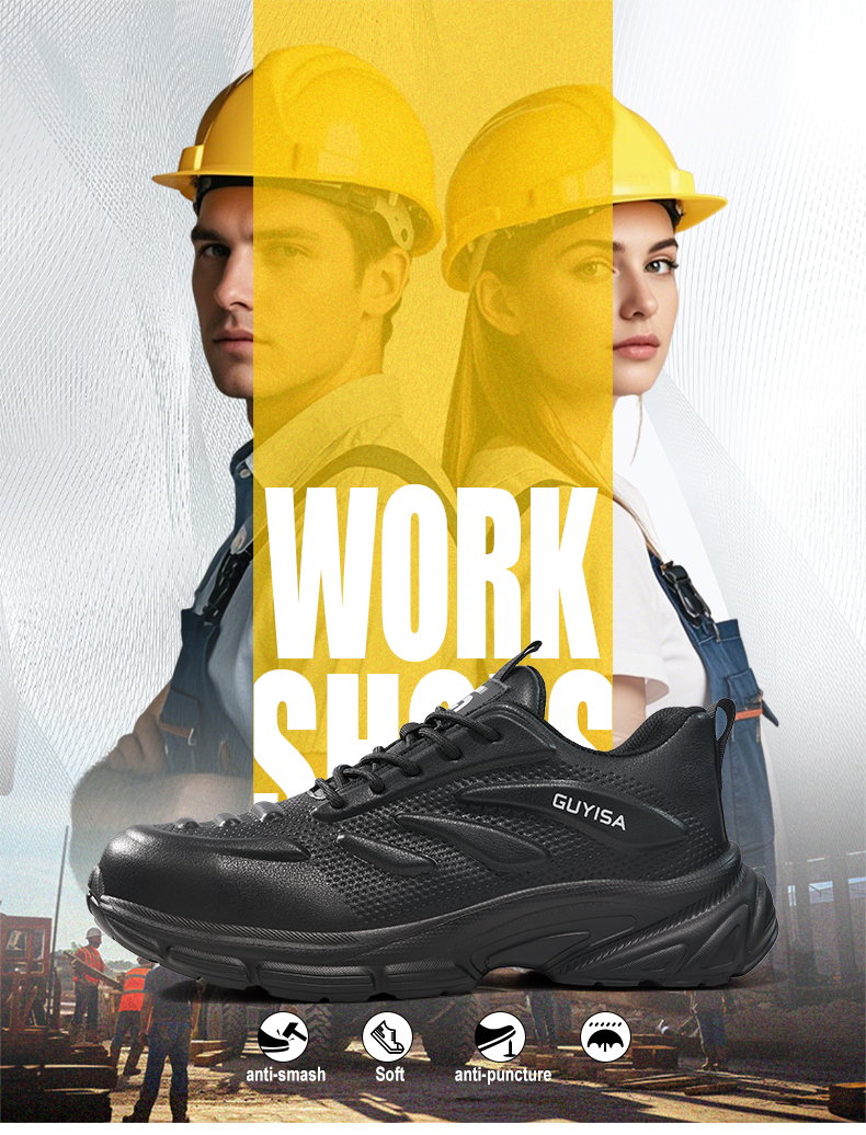 Scarpe antinfortunistiche GUYISA con punta in acciaio, leggere, anti-sfondamento e anti-perforazione 5060, 38-45_voghion.com