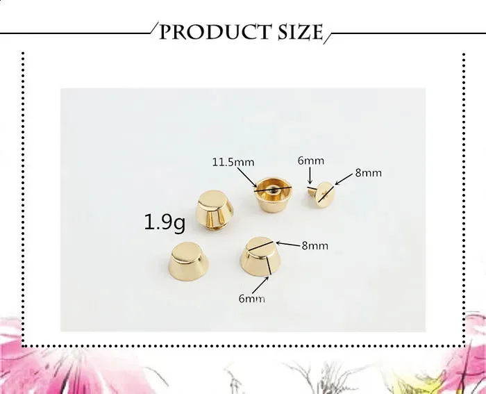 20 set di borse in pelle di alta qualità in metallo color oro rosa con fondo protettivo per piedini, chiodi, cintura, bottone a vite_voghion.com