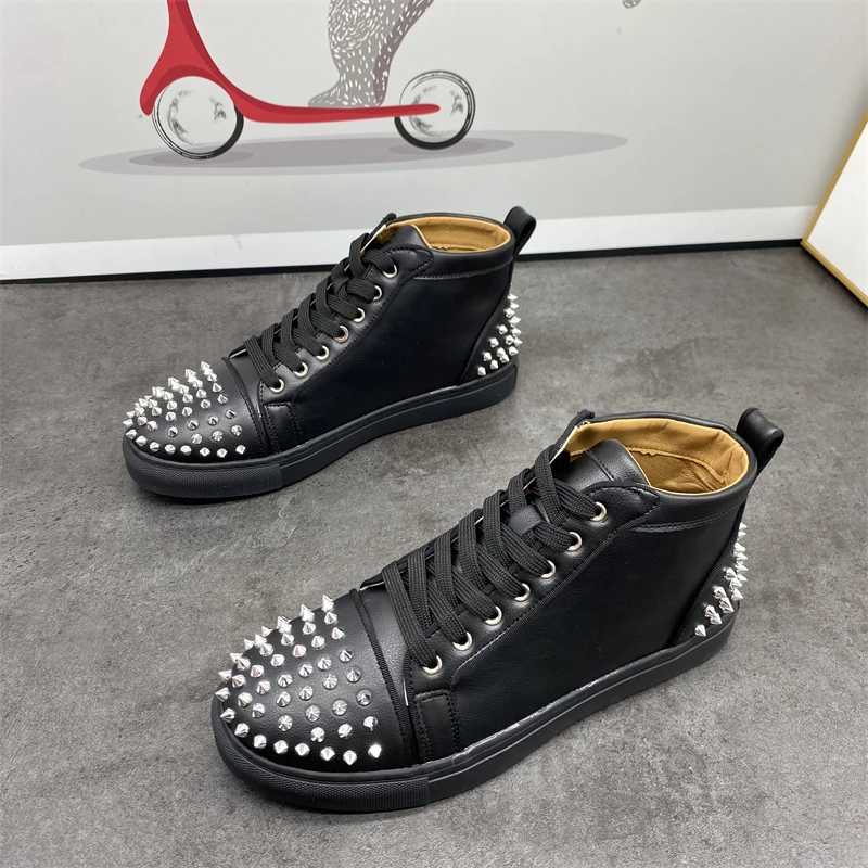 Plateau-Schuhe für Herren, elegante RiSALE-Schuhe, Original-Lederstiefel, hässliche Stiefel, Nachtschuhe_voghion.com