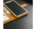 EVERLAB Leder-Brieftaschen-Flip-Case mit Kartenhalter und Ständer für iPhone 12 Mini (Braun)_voghion.com