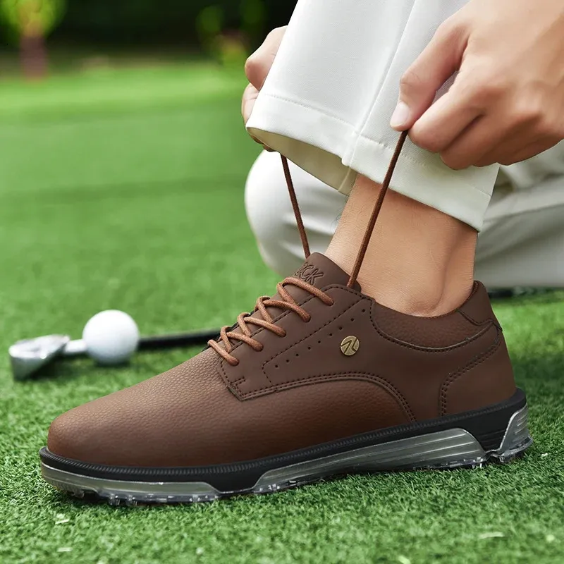 Αδιάβροχα παπούτσια Golfer Sport Man Ankle Golf Sneaker Είδη παπουτσιών γκολφ Παπούτσια γκολφ Αντιολισθητικά άνετα παπούτσια για περπάτημα μαύρο 240_voghion.com