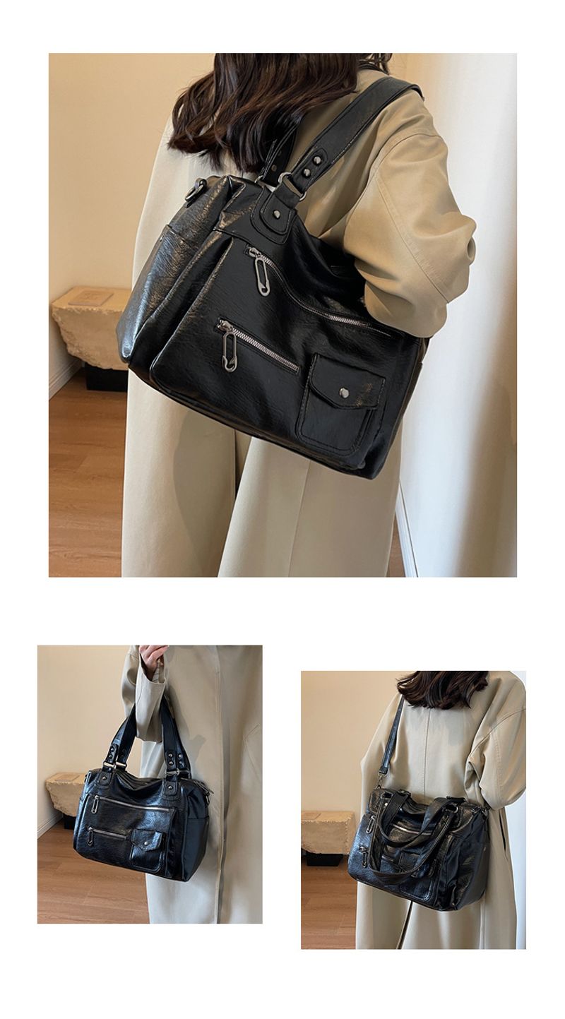 Einzelner Schulter Crossbody Business Gepäcktasche große Kapazität weibliche Tasche lässig Retro Reise Handtasche_voghion.com