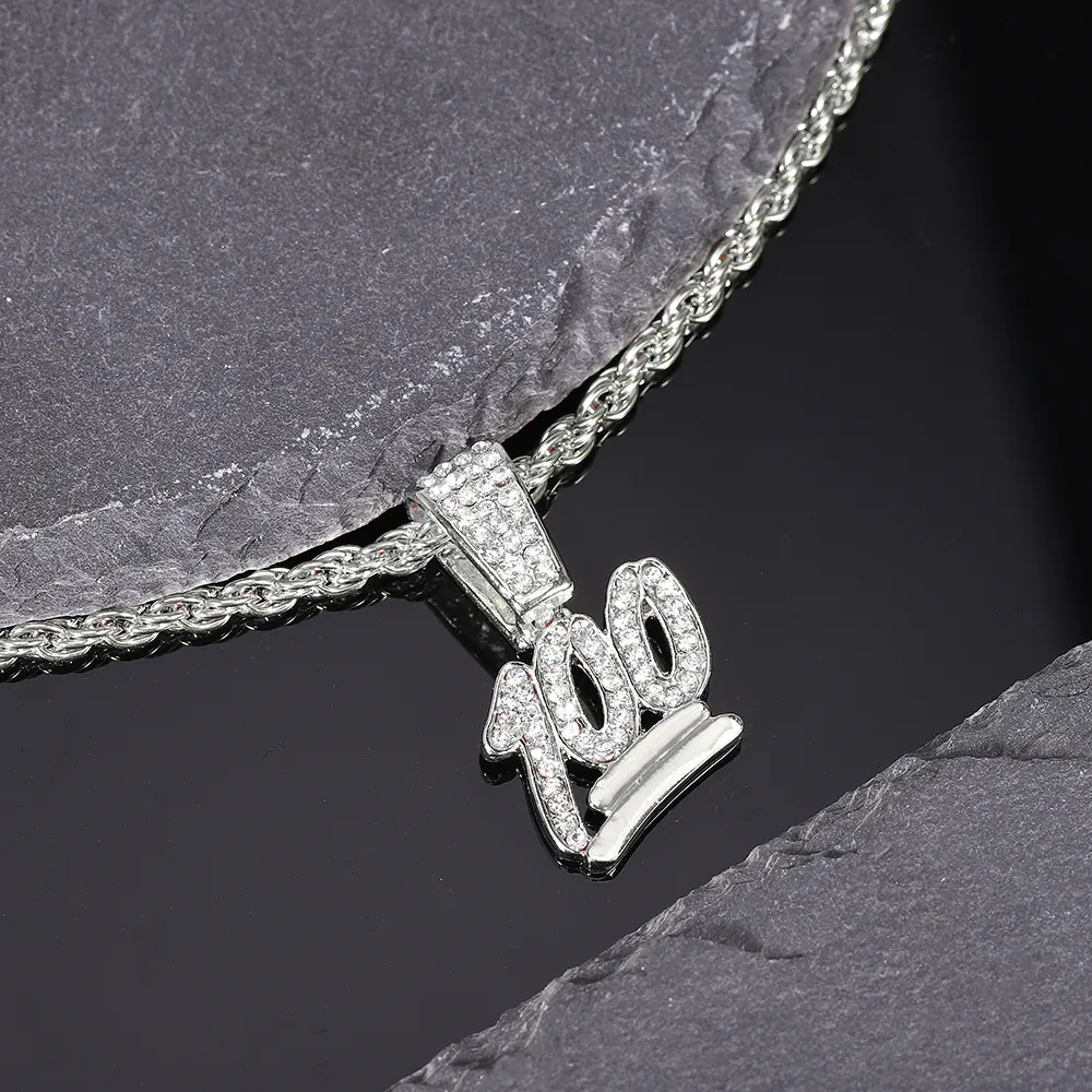 Hängsmycken Halsband Hiphop 100 Poängs Repkedja För Iced Out Strass Smycken Män Kvinnor Daglig Dekoration_voghion.com