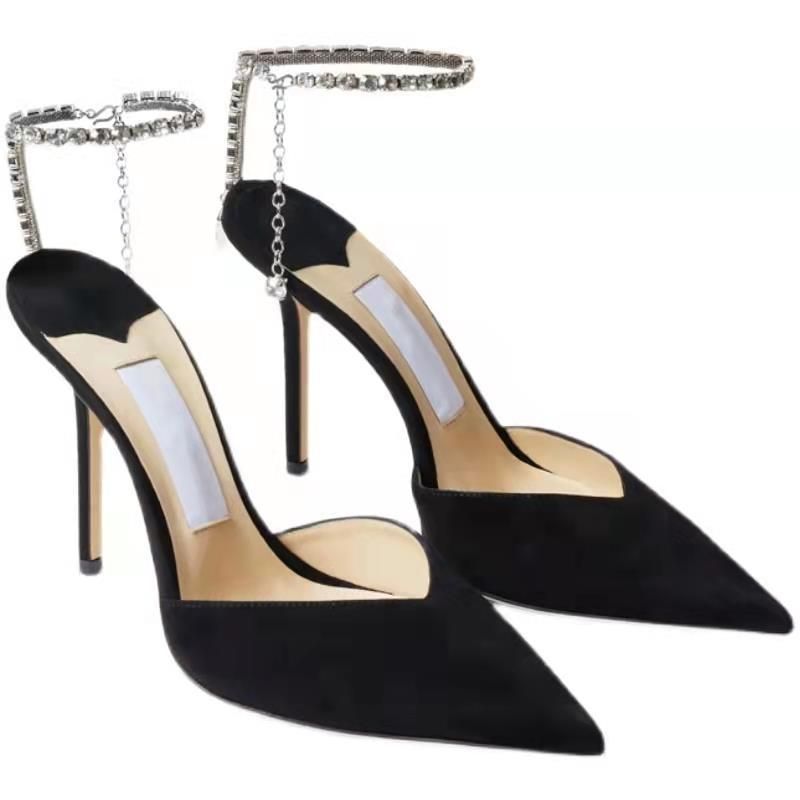 One e dia high sandals 2022 new summer and autumn fashion pointed sexy slim heel chain crystal single shoes for_voghion.com