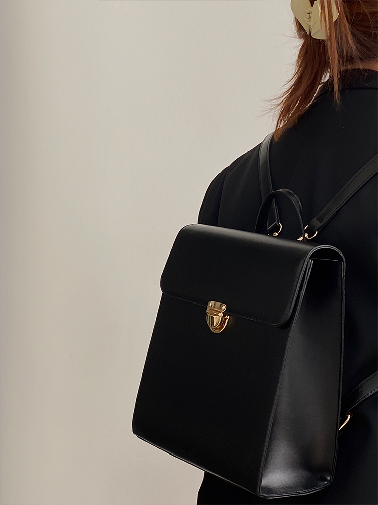 Borsa a doppia spalla, zaino JK, nicchia, nero, college femminile semplice stile giapponese, nero versatile_voghion.com