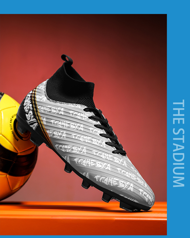 Männer Outdoor Hot Sale Ultraleicht Fussballschuhe High-Top FG/TF Professionell Laang Spikes Knöchel Unisex Komfort Fussball_voghion.com