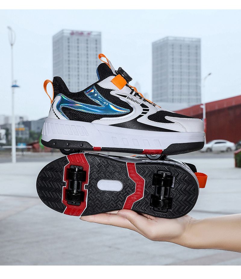 Mother&Kids Four-wheeled children's Boy student roller skates invisible shrinkage deformation_voghion.com