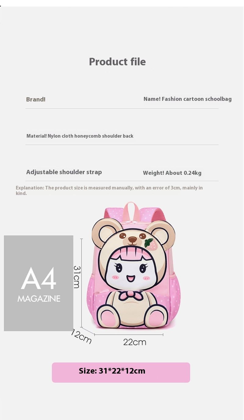 Grundschulmädchen, neuer Cartoon-süßer Kindergartenkinder im Alter von 5–9 Jahren, Rückenschutz-Rucksack für Männer_voghion.com