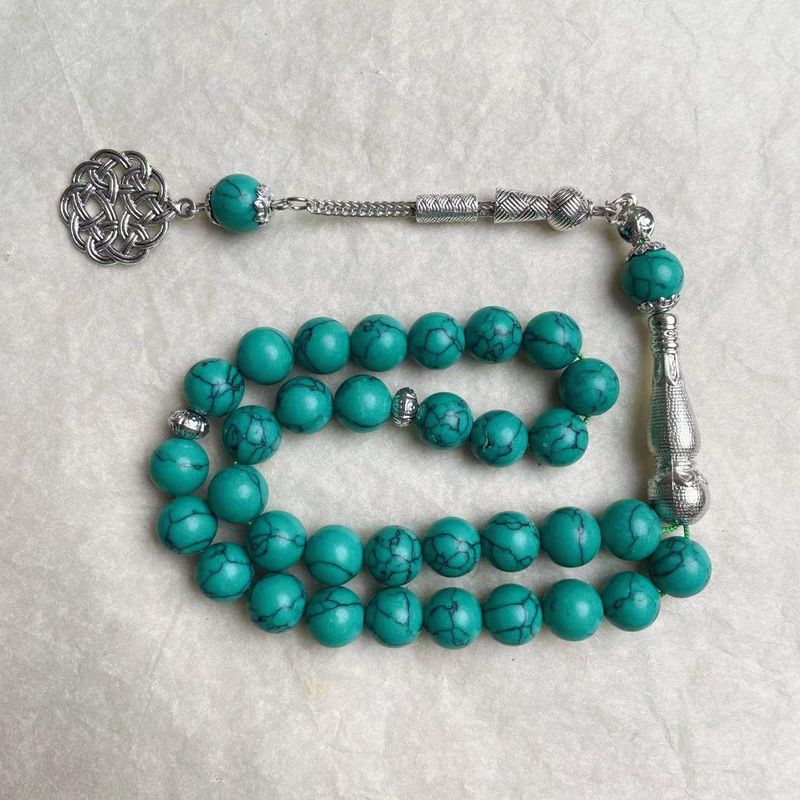 33 nuovi rosari musulmani turchesi di alta qualità, design originale da 10 mm, Tasbih, fatti a mano_voghion.com