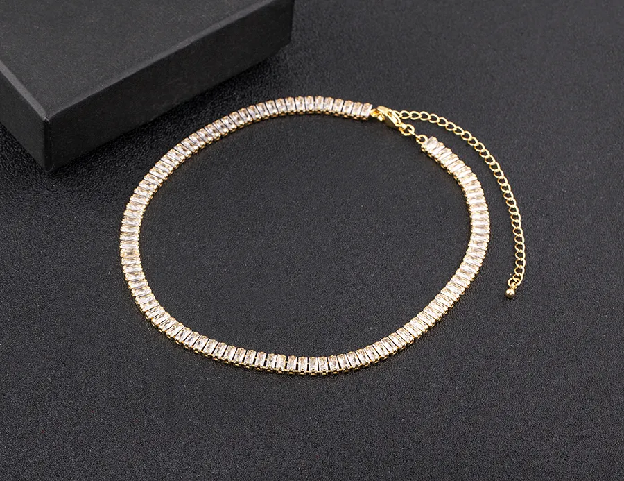 Cubic Zirconia Collar Necklace Bohemian Style Adjustable Chain_voghion.com