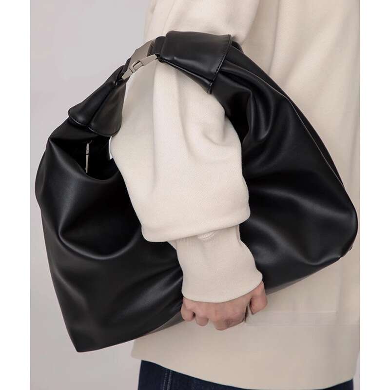 Koreanische Softleder Umhängetasche Für Herren Dumpling Bag_voghion.com