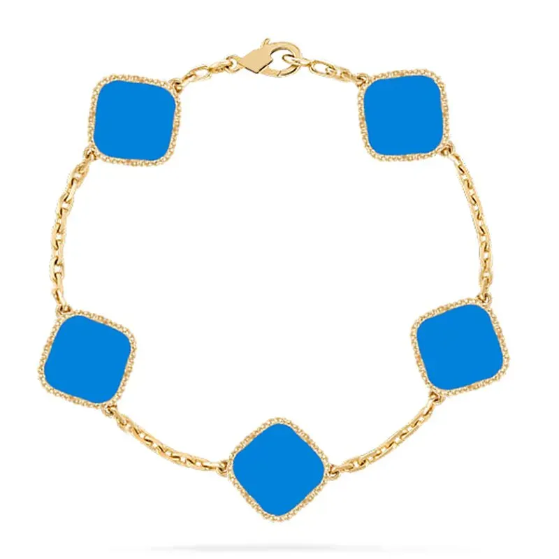 Pulseiras de grife Van Pulseira de trevo de quatro folhas Ouro Amor Pulseira Pingente Cristal Sparkg Dia para mulheres e meninas_voghion.com