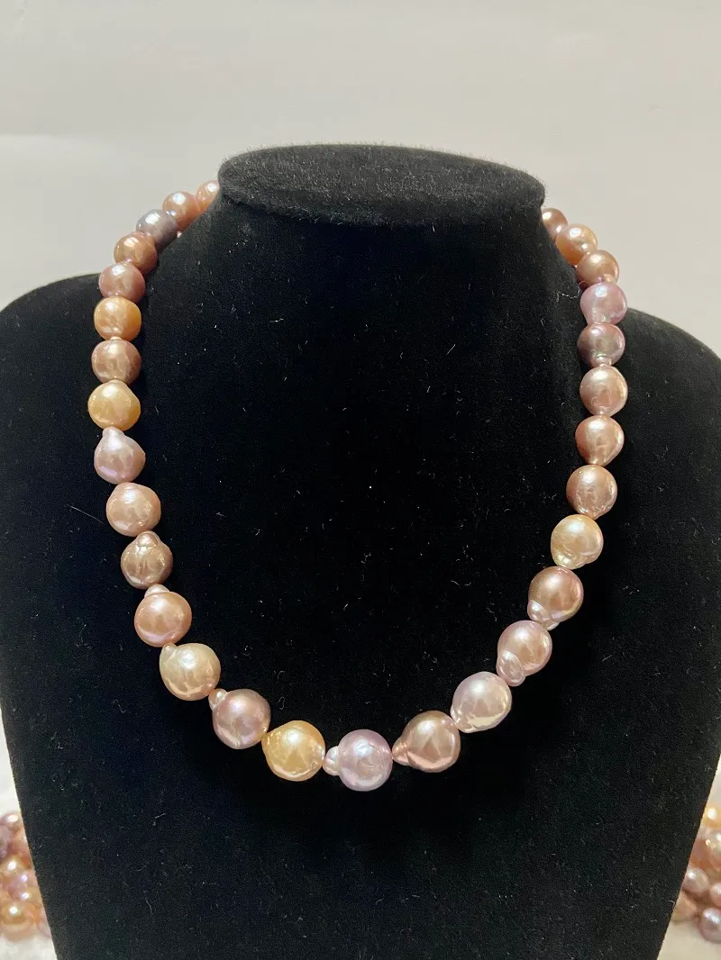 Echtes Mehrfarbiges Perlenketten Collier Für Damen Moderne Kette_voghion.com