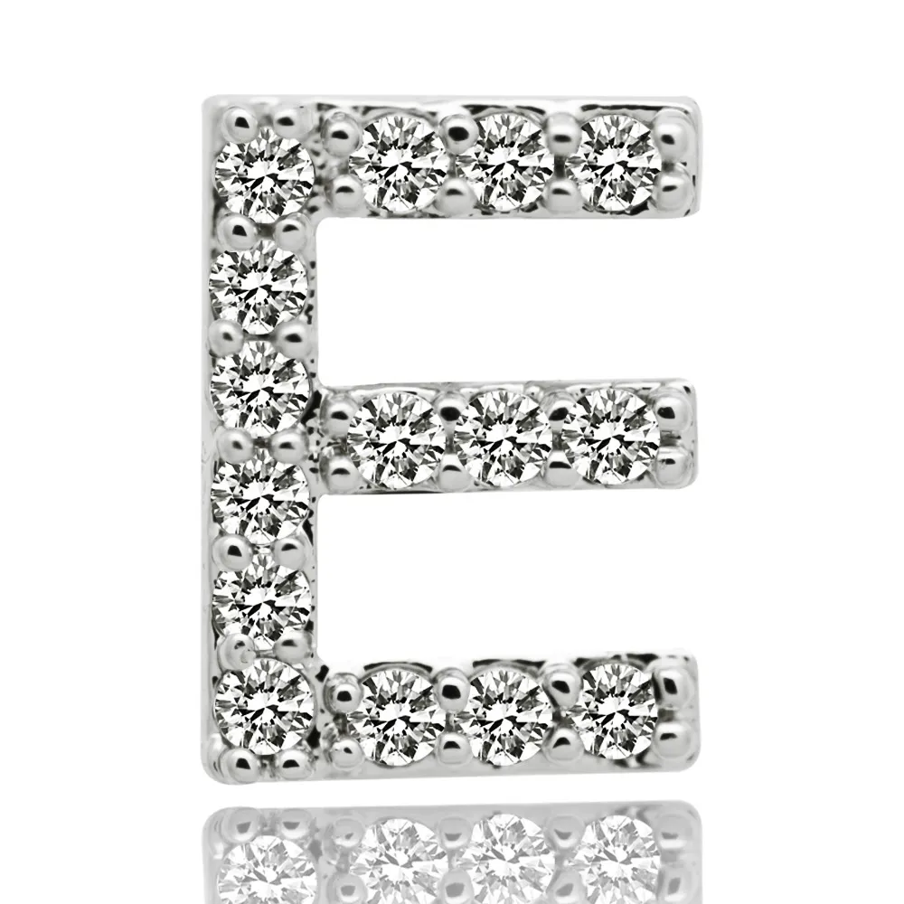 Weißgold Iced Out A-Z Custom Letter Grillz Volldiamant DIY Fang Grills Untere Zahnkappe Hip Hop Dental Mund Zähne_voghion.com